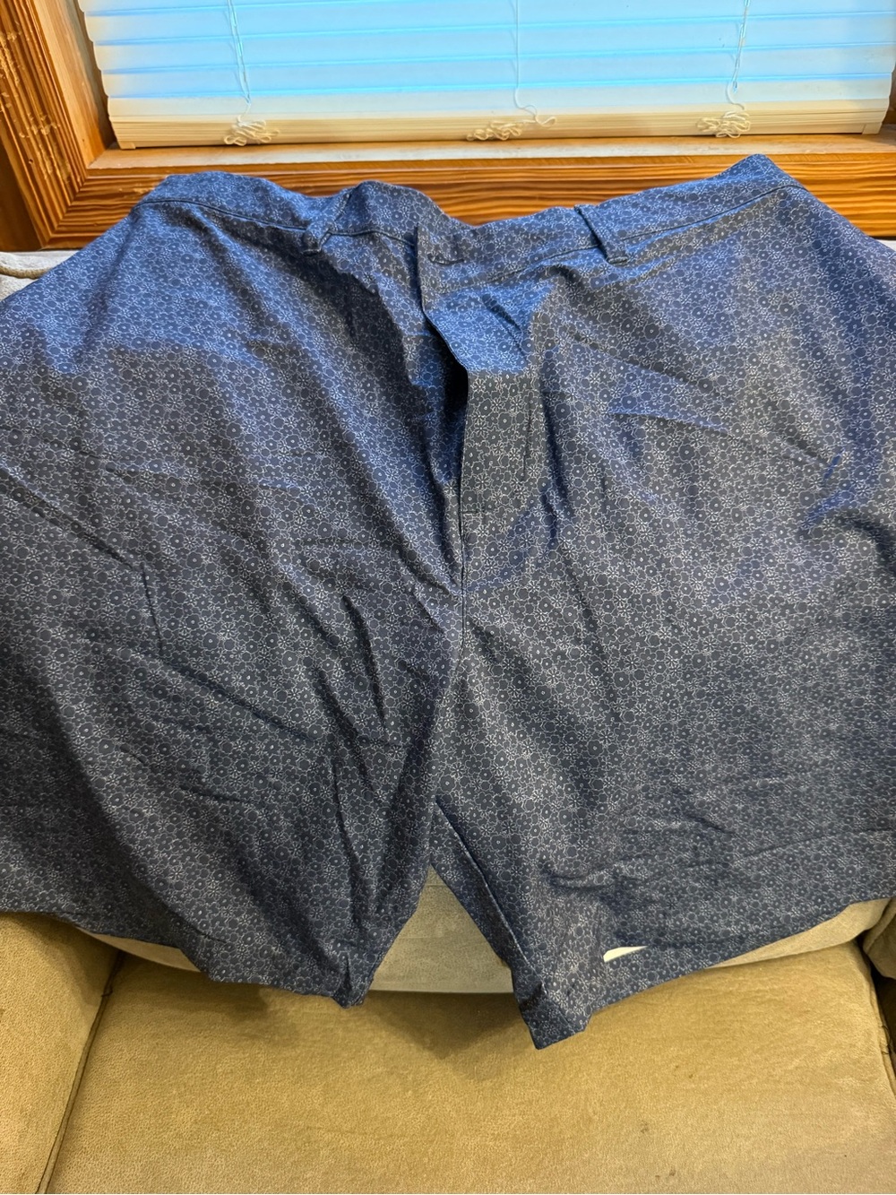 adidas Men's Navy Blue Geo-Print Hybrid Shorts